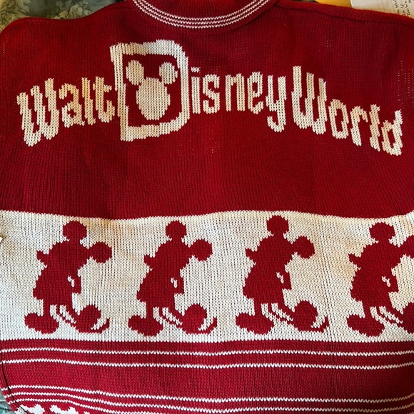Disney Sweaters - Walt Disney World Red Holiday Spirit Jersey Cardigan Sweater BNWT Large